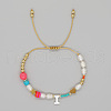 Shell Letter Charm Bead Bracelets ZZ0793-9-1