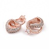 Brass Micro Pave Clear Cubic Zirconia Pendants KK-E068-VC473-2