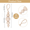 Wood Round Beads Pendant Decoration HJEW-CA00009-2