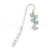 5Pcs 5 Colors Alloy Hook Bookmarks AJEW-JK00356-4