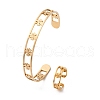 304 Stainless Steel Cuff Bangle & Cuff Rings Sets SJEW-Z003-01G-4