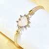 Brass Micro Pave Clear Cubic Zirconia Link Bracelets for Women BJEW-A029-01C-G-1