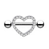 Stainless Steel Micro Pave Cubic Zirconia Nipple Rings WG80671-06-1
