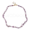 Natural Lilac Jade Chip Beaded Necklace NJEW-JN04616-04-4