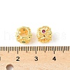 Brass Micro Pave Cubic Zirconia European Bead KK-U067-01G-2