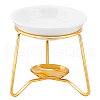 Ceramic & Iron Tealight Candle Holder Oil Burner DJEW-WH0015-117G-1