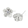 Flower Brass Micro Pave Cubic Zirconia Stud Earring Findings KK-M326-08P-2