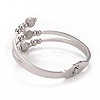 Non-Tarnish 201 Stainless Steel Ball Beaded Open Bangle BJEW-G648-05P-2