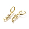 Brass Clear Cubic Zirconia Hoop Earrings EJEW-M045-01J-2