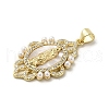 Brass Pave Shell Pendants KK-I708-16K-G-2