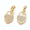 Brass Micro Pave Clear Cubic Zirconia European Dangle Charms OPDL-L016-06G-2