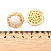 Brass ABC Plastic Imitation Pearl Half Round Stud Earrings EJEW-S270-07G-3