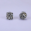 Colorful Pattern Printed Silicone Beads SI-JX0022A-17-1