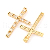 Brass Micro Pave Clear Cubic Zirconia Pendants KK-U017-09A-G-2