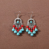 Bohemian tassel turquoise earrings JU8957-14-1