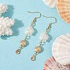 304 Stainless Steel Shell Shape Long Dangle Earrings EJEW-JE05696-2