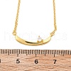 925 Sterling Silver Pave Clear Micro Pave Cubic Zirconia Boat Pendant Necklaces for Women NJEW-D315-02G-5