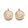 Brass Micro Pave Clear Cubic Zirconia Pendants KK-C005-07G-2