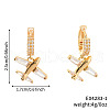 Brass Clear Cubic Zirconia Airplane Hoop Earrings HG3511-1-3