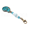 9Pcs Ocean Theme Alloy Charm & Glass Beads Pendant Decorations HJEW-JM03158-6
