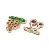 8Pcs 4 Style Real 18K Gold Plated Fruit Theme Brass Micro Pave Cubic Zirconia Pendants ZIRC-ZZ0001-06G-4