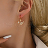 Fashionable Fringed Heart Tassel Brass Hoop Earrings IJ9645-4