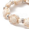 Dyed Synthetic Turquoise Tortoise Beaded Stretch Bracelet for Women BJEW-JB09310-02-2