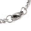 Non-Tarnish 304 Stainlessa Steel Curb Chain Pendant Necklaces NJEW-H034-04P-3
