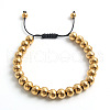 Adjustable Electroplate Titanium Stainless Steel Beads Braided Bead Bracelets for Women Men DG2907-3-1