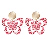 Brass Printing Acrylic Butterfly Dangle Stud Earrings EJEW-JE06431-04-2