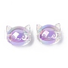 UV Plating Rainbow Iridescent Acrylic Beads OACR-H015-05-3