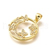 Rack Plating Brass Micro Pave Cubic Zirconia Pendants KK-L226-050G-04-2