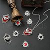 10Pcs 5 Styles Halloween Theme Alloy Resin Pendants FIND-YW0006-14-5