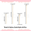 Unicraftale 240Pcs 4 Styles 304 Stainless Steel Eye Pins & Flat Head Pins STAS-UN0057-87-3