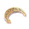 Glass Seed Beads & Resin & Alloy Flower Crescent Moon Connector Charms PALLOY-MZ00603-01-4
