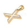 Natural White Shell Alphabet Pendants STAS-M338-02G-X-2