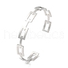 Non-Tarnish 304 Stainless Steel Hollow Rectangle Cuff Bangles BJEW-H322-01P-1