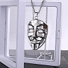 Alloy Ruby Rhinestone Pendant 667 Stainless Steel Chain Necklaces FS-WG7010E-10-1