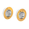 Fashionable Stainless Steel Two Tone Oval Stud Earrings NB1890-5