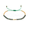 Round Natural Green Onyx Agate Beaded Braided Bead Bracelets NJ4707-2-1