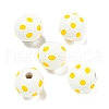 Printed Wood European Beads WOOD-G022-18B-1
