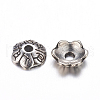 6-Petal Tibetan Style Alloy Flower Bead Caps X-TIBE-S220-AS-01-RS-2