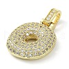 Brass Micro Pave Clear Cubic Zirconia Pendants KK-M279-01G-O-2