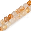 Natural Yellow Hematoid Quartz/Golden Healer Quartz Beads Strands G-H078-C38-6mm-2