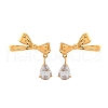 304 Stainless Steel Rhinestone Stud Earrings EJEW-Z098-09G-4