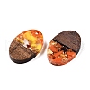 Transparent Resin and Walnut Wood Pendants RESI-T057-04M-3