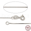Anti-Tarnish Rhodium Plated Sterling Silver Snake Chain Necklaces NJEW-M153-15A-20-4