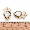 Brass Micro Pave Cubic Zirconia Pendants KK-N265-25G-3