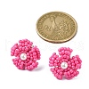 Daisy Glass Seed Beaded Stud Earrings EJEW-MZ00334-03-3