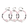 Natural Mixed Stone Round & Synthetic Non-magnetic Hematite & White Shell Beaded Bracelets for Women BJEW-K251-02-2